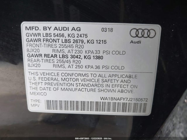 2018 AUDI Q5 WA1BNAFY7J2150572 Photo 8