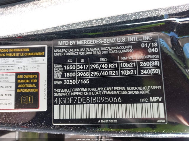 2018 MERCEDES-BENZ GLS 550 4JGDF7DE8JB095066 Photo 8