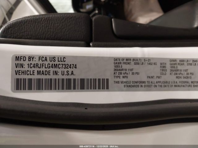 2021 JEEP GRAND CHEROKEE 1C4RJFLG4MC732474 Photo 8