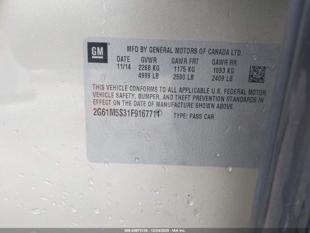 2015 CADILLAC XTS 2G61M5S31F9167711 Photo 8