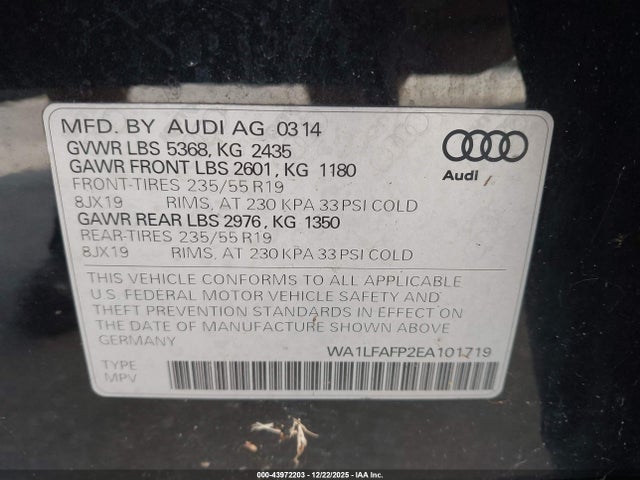 2014 AUDI Q5 WA1LFAFP2EA101719 Photo 8