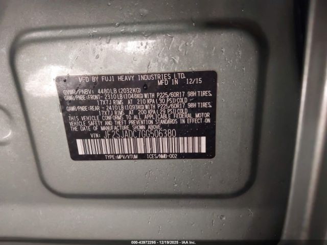 2016 SUBARU FORESTER JF2SJADC7GG506380 Photo 8