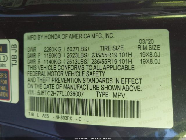 2020 ACURA RDX 5J8TC2H77LL038007 Photo 8