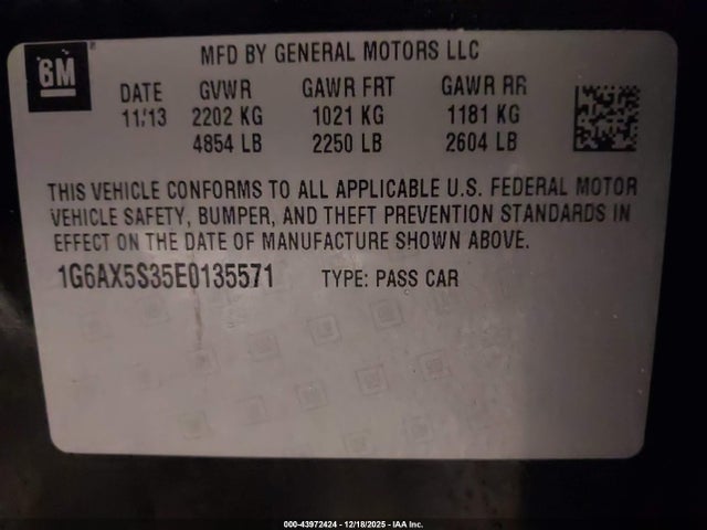 2014 CADILLAC CTS 1G6AX5S35E0135571 Photo 8