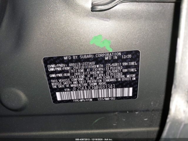 2021 SUBARU FORESTER JF2SKAJC6MH483343 Photo 8