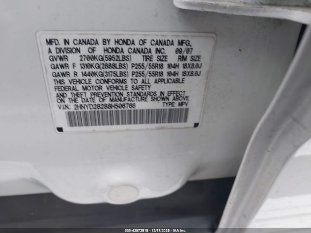 2008 ACURA MDX 2HNYD28288H506766 Photo 8