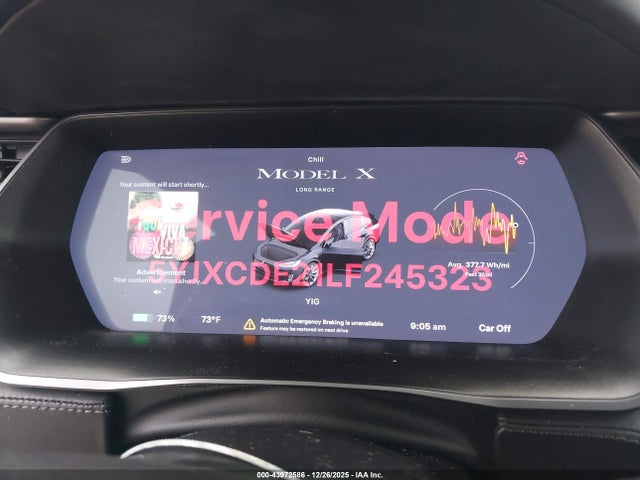 43972586 :رقم المزاد ، 5YJXCDE21LF245323 vin ، 2020 Tesla Model X Long Range Dual Motor All-wheel Drive/long Range Plus Dual Motor All-wheel Drive مزاد بيع