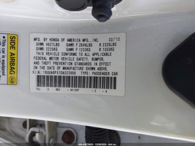 2013 ACURA TL 19UUA9F51DA003898 Photo 8