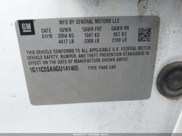 2016 CHEVROLET MALIBU LIMITED 1G11C5SA9GU141465 Photo 8