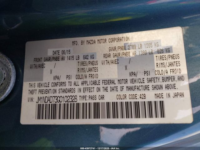 2016 MAZDA MX-5 MIATA JM1NDAD73G0102328 Photo 8