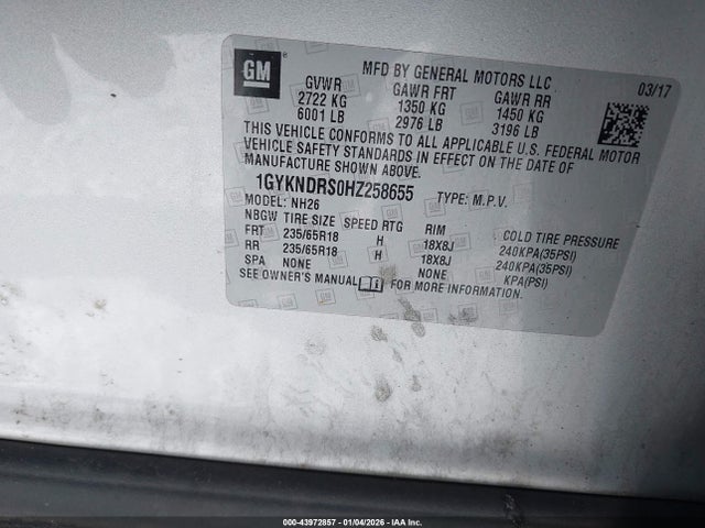 2017 CADILLAC XT5 1GYKNDRS0HZ258655 Photo 8