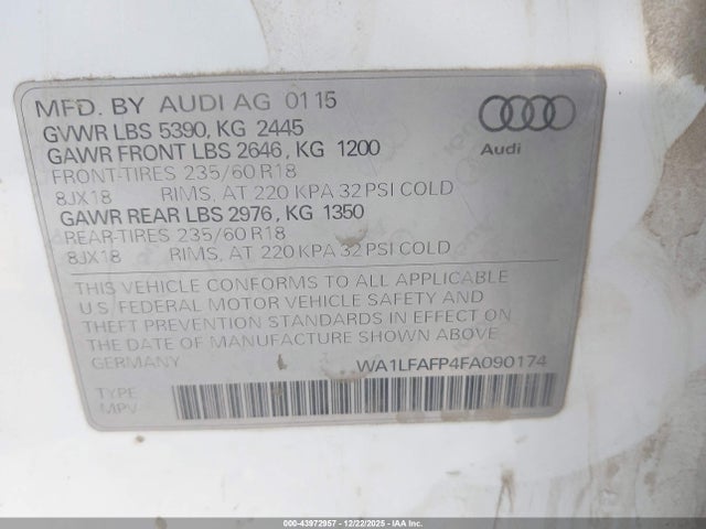 2015 AUDI Q5 WA1LFAFP4FA090174 Photo 8