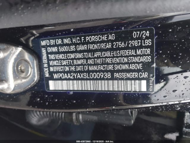 2025 PORSCHE PANAMERA WP0AA2YAXSL000938 Photo 8