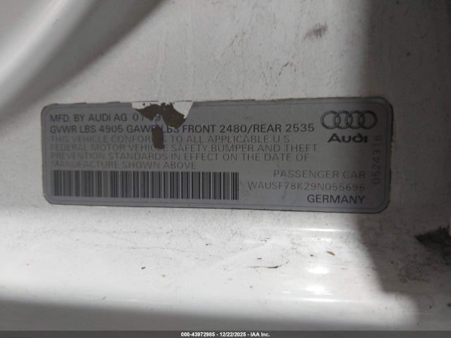 2009 AUDI A4 WAUSF78K29N055696 Photo 8