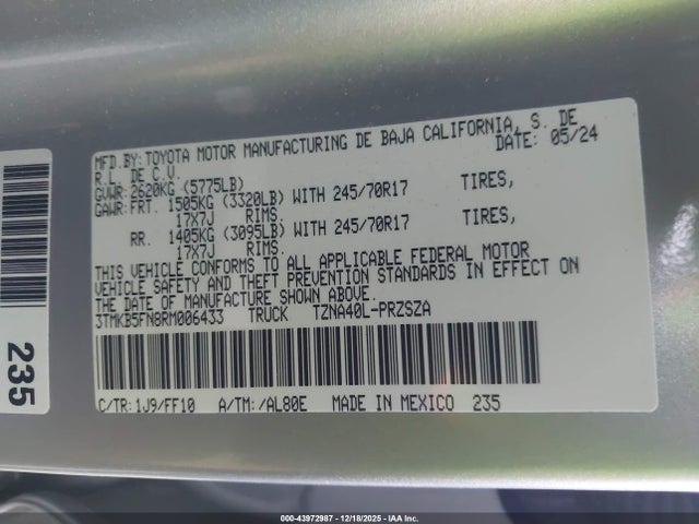 3TMKB5FN8RM006433 Toyota Tacoma Sr5