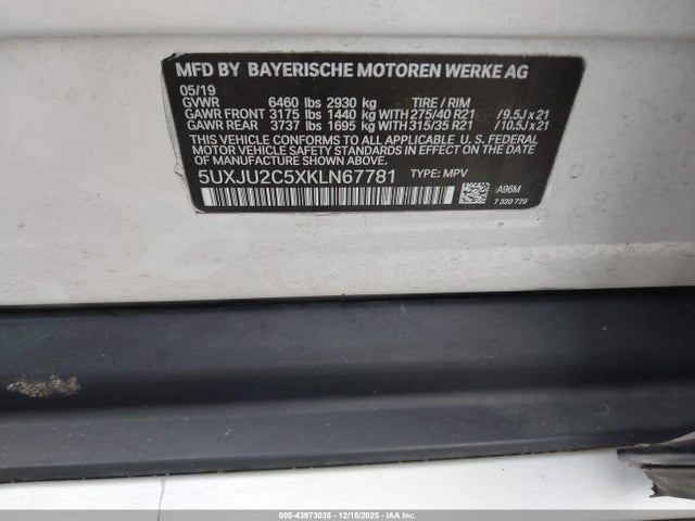 BMW X5 Xdrive50i 2019 5UXJU2C5XKLN67781 Image 9