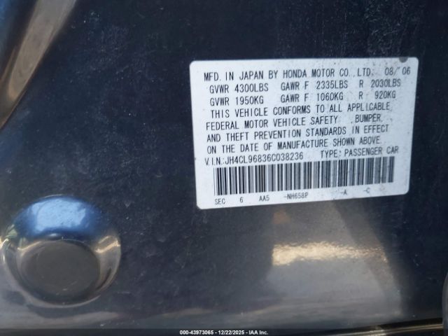 2006 ACURA TSX JH4CL96836C038236 Photo 8