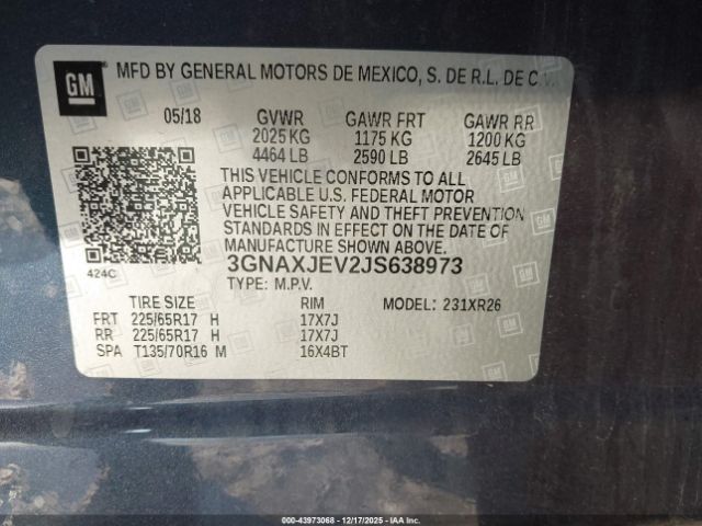 2018 CHEVROLET EQUINOX 3GNAXJEV2JS638973 Photo 8