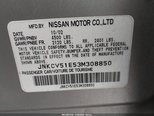 2003 INFINITI G35 JNKCV51E53M308850 Photo 8