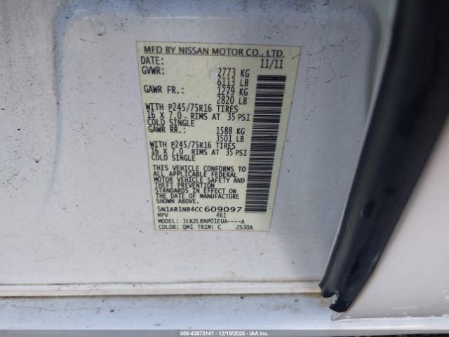 2012 NISSAN PATHFINDER 5N1AR1NB4CC609097 Photo 8