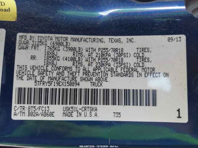 2014 TOYOTA TUNDRA 5TFRY5F19EX150894 Photo 8