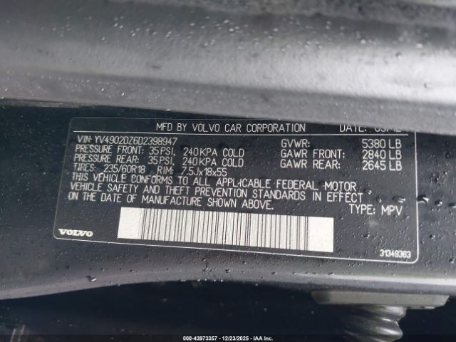 2013 VOLVO XC60 YV4902DZ6D2398947 Photo 8