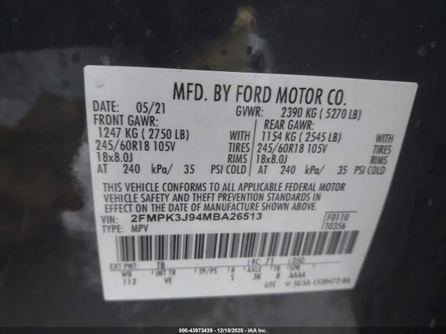 2021 FORD EDGE 2FMPK3J94MBA26513 Photo 8