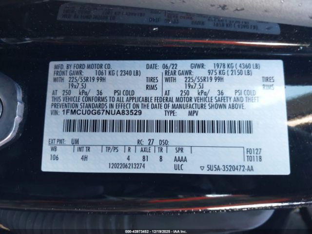2022 FORD ESCAPE 1FMCU0G67NUA83529 Photo 8