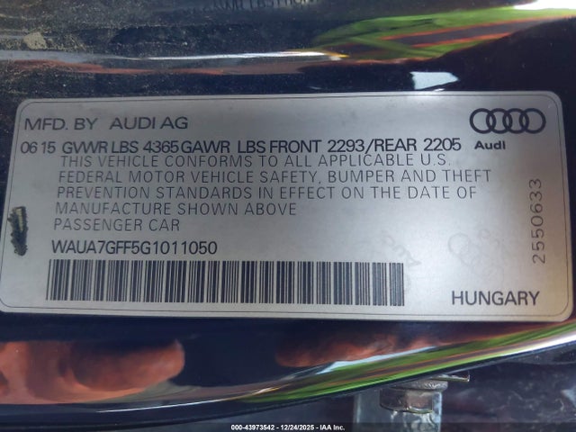 2016 AUDI A3 WAUA7GFF5G1011050 Photo 8