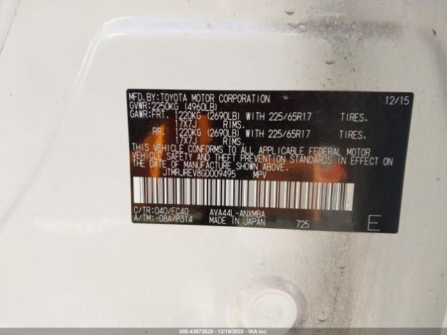 2016 TOYOTA RAV4 HYBRID JTMRJREV8GD009495 Photo 8