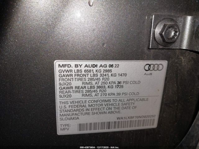 2022 AUDI Q7 WA1LXBF70ND020252 Photo 8
