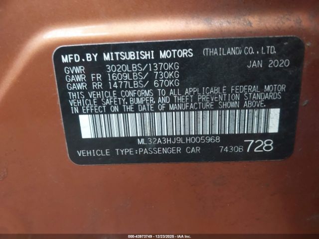 2020 MITSUBISHI MIRAGE ML32A3HJ9LH005968 Photo 8