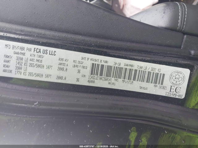 Dodge Durango Citadel 2019 1C4SDJET0KC560141 Image 9