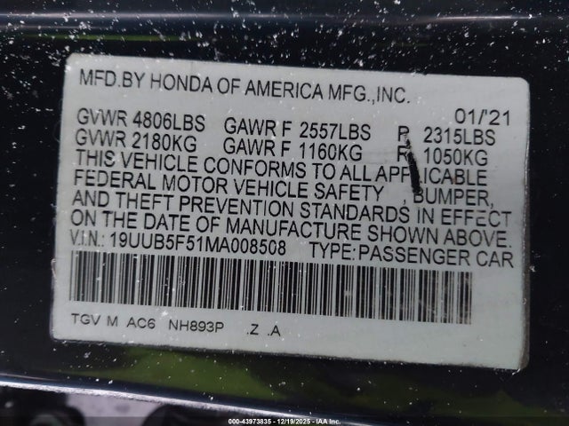 2021 ACURA TLX 19UUB5F51MA008508 Photo 8