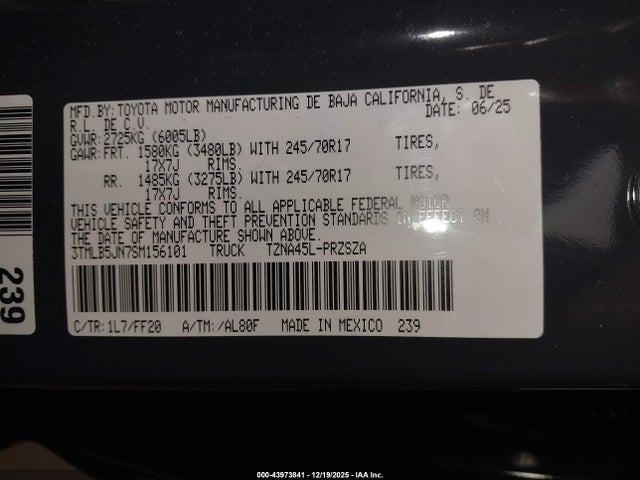 Toyota Tacoma Sr5 2025 3TMLB5JN7SM156101 Image 9
