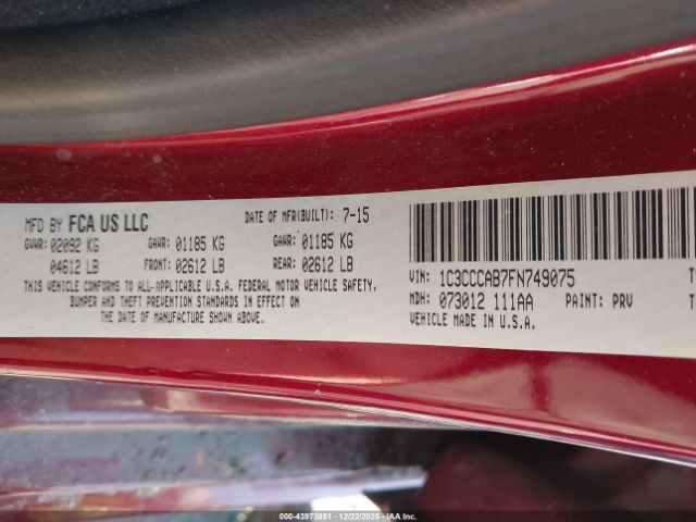 2015 CHRYSLER 200 1C3CCCAB7FN749075 Photo 8