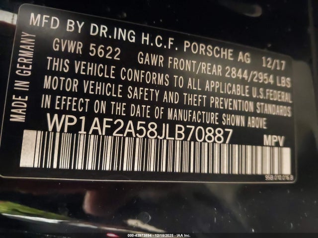 2018 PORSCHE MACAN WP1AF2A58JLB70887 Photo 8