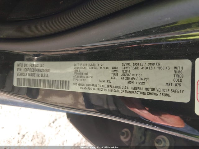 1C6RREBT4NN214900 RAM 1500 Big Horn 4x2 6&#039;4 Box