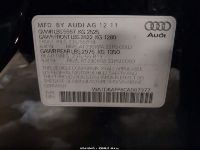 2012 AUDI Q5 WA1DKAFP8CA067377 Photo 8