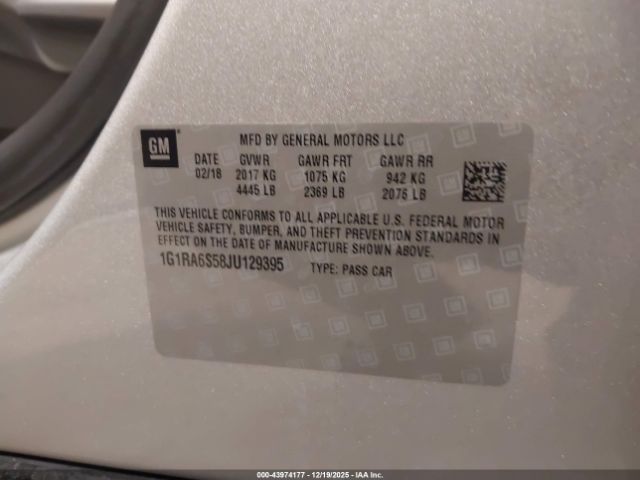 2018 CHEVROLET VOLT 1G1RA6S58JU129395 Photo 8
