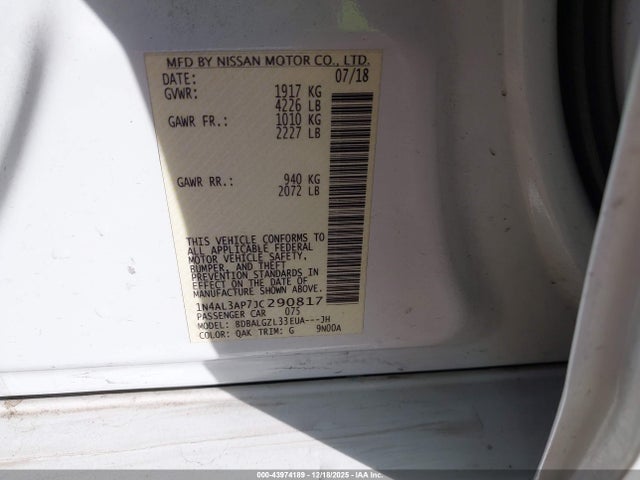 1N4AL3AP7JC290817 Nissan Altima 2.5 S