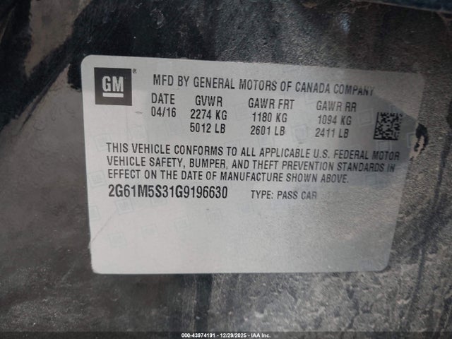 2016 CADILLAC XTS 2G61M5S31G9196630 Photo 8