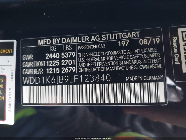 2020 MERCEDES-BENZ E 450 WDD1K6JB9LF123840 Photo 8