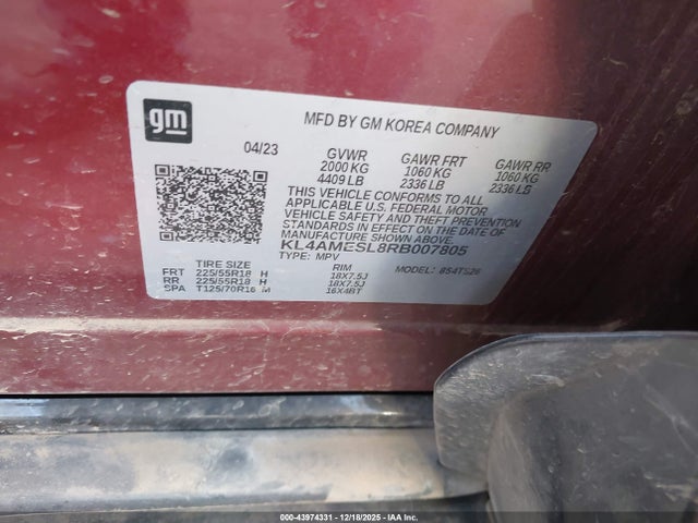 43974331 :رقم المزاد ، KL4AMESL8RB007805 vin ، 2024 Buick Encore Gx Sport Touring Awd مزاد بيع