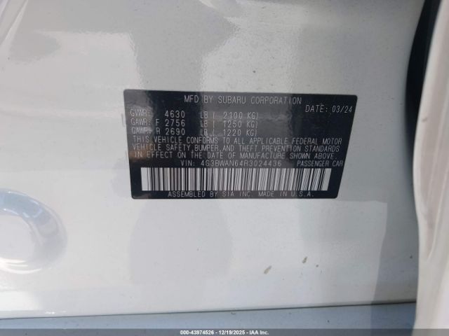 2024 SUBARU LEGACY 4S3BWAN64R3024436 Photo 8