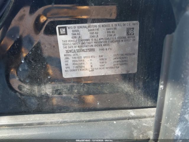 2017 CHEVROLET TRAX 3GNCJLSBXHL275889 Photo 8