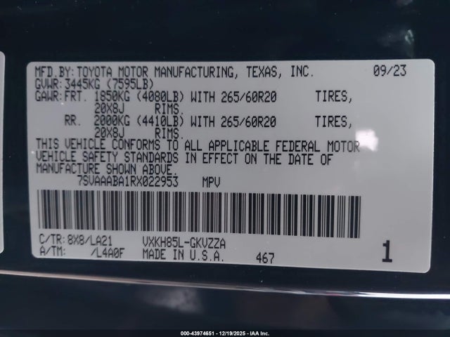 2024 TOYOTA SEQUOIA 7SVAAABA1RX022953 Photo 8