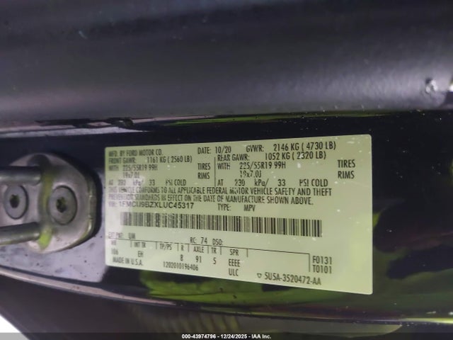 1FMCU9BZXLUC45317 Ford Escape Se Sport Hybrid