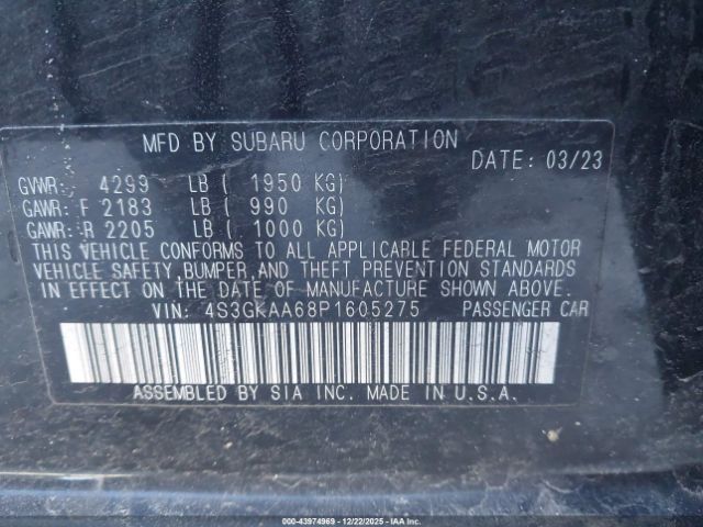 2023 SUBARU IMPREZA 4S3GKAA68P1605275 Photo 8