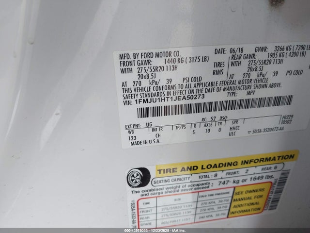 1FMJU1HT1JEA50273 Ford Expedition Xlt